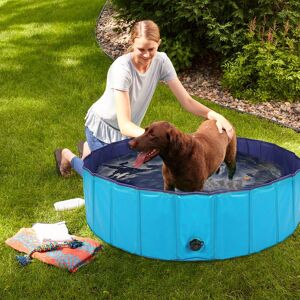 Bingo Paw - Foldable Dog Swimming Pool Pet Puppy Bath Tub Shower Indoor Outdoor, 120cm - Blue