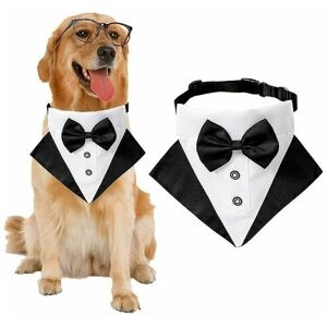 NEIGE Formal Dog Tuxedo Bandana Wedding Dog Bandana Dog Collar Wi Adjustable Bow Tie Small