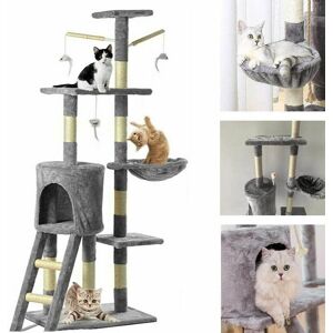 Briefness - Cat Tree Cat Scratch Posts Multi-Level Stable Cat Climbing Tower Cat Activity Trees with Ladder, Indoor Pet Activity Furniture Play House