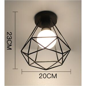 Geometric Wrought Iron Wall Light for Living Room, Kitchen, Attic, Dining Room, Cafe (Bulb Not Included) Small White Diamond Shaped Light E27 Denuotop