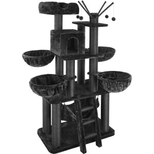 Tectake - Cat tree scratching post Gismo - cat scratching post, cat house, cat tower - black - black