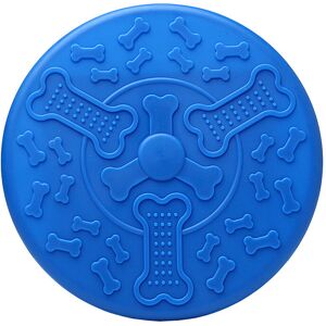 Groofoo - Dog Flying Disc Toy 5.4in 6pcs Rubber Frisbee Durable Dog Chew Toy for Pet Puppy Indoor and Outdoor Training(Blue)