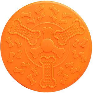 Groofoo - Dog Flying Disc Toy 5.4in 6pcs Rubber Frisbee Durable Dog Chew Toy for Pet Puppy Indoor and Outdoor Training(Orange)