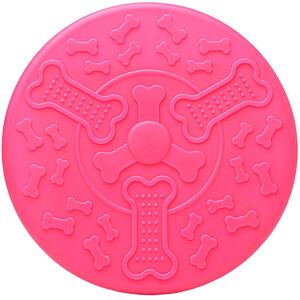 Groofoo - Dog Flying Disc Toy 5.4in 6pcs Rubber Frisbee Durable Dog Chew Toy for Pet Puppy Indoor and Outdoor Training(Pink)