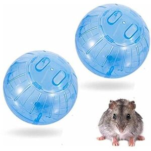 Denuotop - Hamster Ball, 2 Pcs Small Animal Exercise Ball Hamster Ball Mini Ball, Transparent Plastic Pet Portable Pet Toy Blue, 12cm