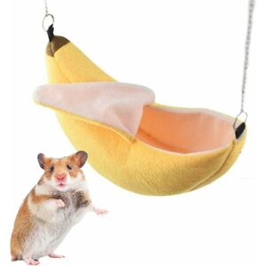 HÉLOISE Hamster Banana Bed Hamster House Hammock Small Animal Bed House Cage Nest Hamster Accessories for Sugar Glider Hamster Small Animal Pet