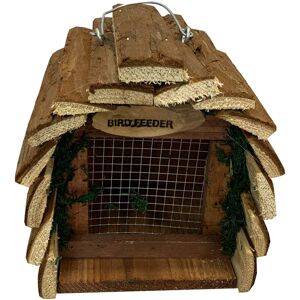 Selections - Hanging Wooden Barkwood Nut Bird Feeder