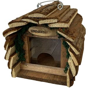 Selections - Hanging Wooden Barkwood Seed Bird Feeder