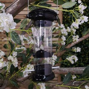 Samuel Alexander - Heavy Duty Flick and Click Garden Wild Bird Hanging Black Metal Nyjer Feeder