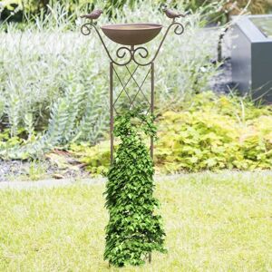 Berkfield Home - hi Bird Feeder with Plant Support Brown