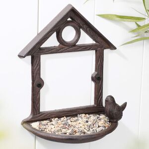 Berkfield Home - hi Hanging Bird Feeder House Shape 18 cm Brown