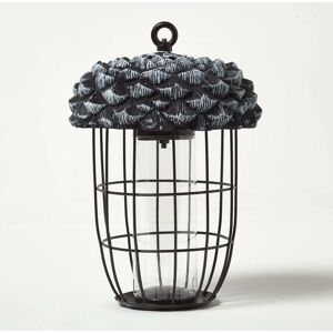 Homescapes - Large Novelty Acorn Bird Seed Feeder - Black - Black - Black