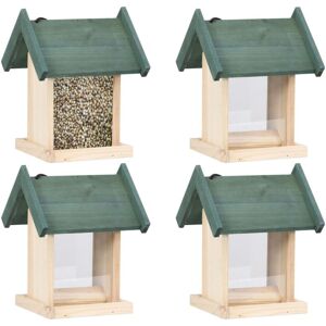 Hommoo - Bird Feeders 4 pcs Firwood