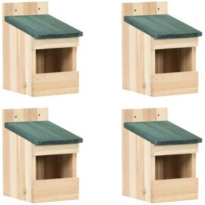 Hommoo - Bird Houses 4 pcs 12x16x20 cm Firwood