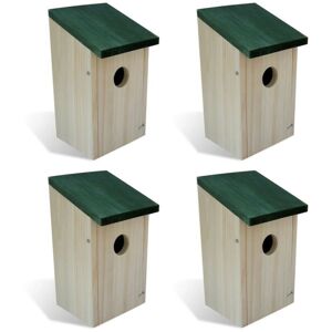 Hommoo - Bird Houses 4 pcs Wood 12x12x22 cm VD26336