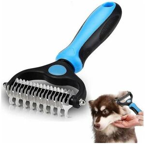 Neige - 2 in 1 Pet Grooming Tool Detangling Comb for Dogs Cats 2 Sided Undercoat Rake Detangling Tool