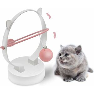 TINOR Interactive Indoor Cat Toys - Automatic Kinetic Swing - Electronic Toys, Feathers - For Cats (Pink)