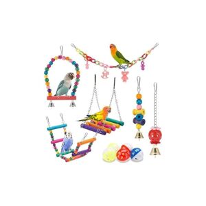 Orchidée - Bird Parakeet Toys, Standing Hanging Swing Chew Toy Hammock Climbing Ladder Birdcage Colorful Toys Fit for Parakeet, Parakeet, Conure,