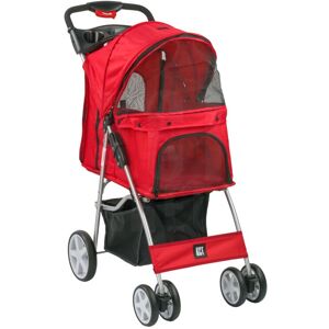 KCT - Hooded Foldable Pet Stroller - Red - Red