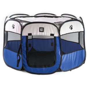 KCT Portable Fabric Pet Play Pen Blue Large - 110cm - Blue