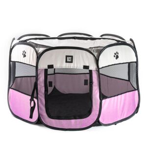 KCT - Portable Fabric Pet Play Pen Pink Large - 110cm - Pink