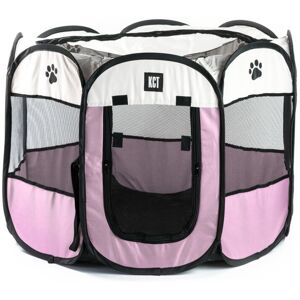 Portable Fabric Pet Play Pen Pink Medium - 90cm - Pink - KCT