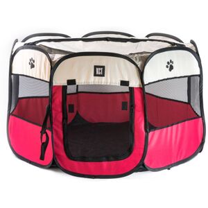 KCT - Portable Fabric Pet Play Pen Red Large - 110cm - Red