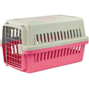 KCT - Portable Plastic Pet Travel Carrier for Cats/Dogs/Animals - Medium Pink