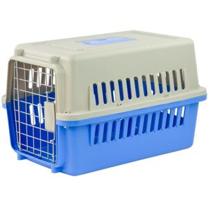 KCT - Portable Plastic Pet Travel Carrier for Cats/Dogs/Animals - Small Blue