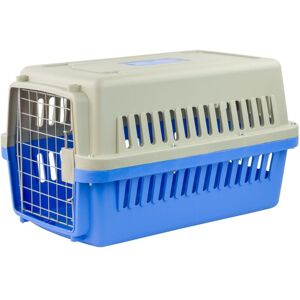 Portable Plastic Pet Travel Carrier for Cats/Dogs/Animals - Medium Blue - KCT