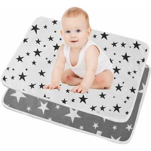 Langray - 2 Piece Washable Baby & Toddler Changing Mat - Breathable, Washable & Reusable Urine Mat Cover for Toddler Boys Girls - 50 70cm 2