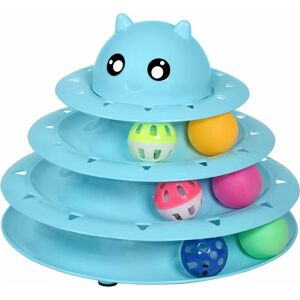 Langray - Cat Toy Roller Cat Toys 3 Level Towers Tracks Roller with Six Colorful Ball Interactive Kitten Fun Mental Physical Exercise Puzzle Toys blue