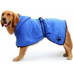 Dog Bathrobe Towel Microfiber Pet Drying Robes Moisture Absorbing Towels Coat for Dog and Cat blue xs - Langray