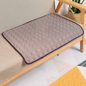 Dog Cooling Mat Summer Dog Mat Breathable Cat Blanket Cat Ice Pads Non-stick Durable Pad Pet Products (Brown 70X55cm) - Langray