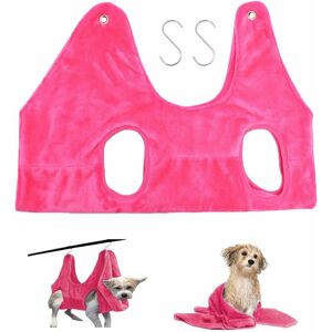 LangRay Dog Hammock Helper Pet Cat Bath Towel Muti-functional Dog Grooming Hammock Bath Restraint Bags Washing Grooming and Nail Trimming, (Rosa) S