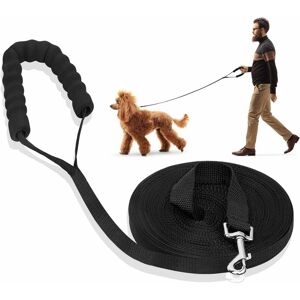 Langray - Dog Training Leash Dog Lanyard Strap Long Leash with Padded Handle for Small to Large Dogs -30M, Black