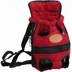 Langray - Legs-Out Front Pet Dog Carrier,Hands-Free Adjustable Backpack Travel Bag for Small Medium Puppy Doggie Cat Bunny Breeds Outdoor l, red