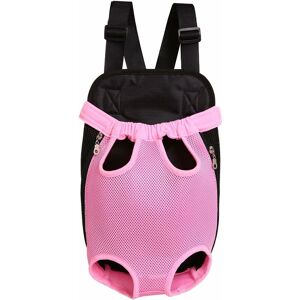 Langray - Legs-Out Front Pet Dog Carrier,Hands-Free Adjustable Backpack Travel Bag for Small Medium Puppy Doggie Cat Bunny Breeds Outdoor m, pink