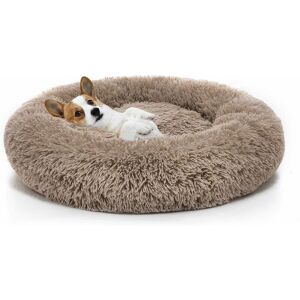 Langray - Orthopedic Dog Bed Comfortable Donut Cuddler Round Dog Bed Ultra Soft Washable Dog and Cat Cushion Bed (80cm,Brown)