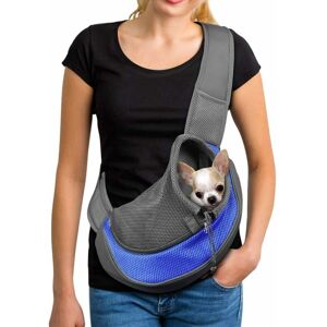 Langray - Pet Dog Sling Carrier Breathable Mesh Travel Safe Sling Bag Carrier for Dogs Cats (blue,s)