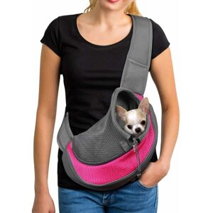 LangRay Pet Dog Sling Carrier Breathable Mesh Travel Safe Sling Bag Carrier for Dogs Cats rose Red（rose Red，l）