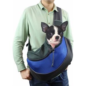 Langray - Pet Dog Sling Carrier, Hands Free Side Pet Sling Carrier, Portable Lightweight Breathable Mesh Outdoor Travel Chest Carrier Bag for Pet