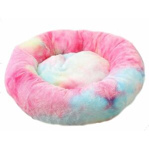 Langray - Round Plush Cat Basket for Animal Cats and Small Dogs Cat Bed Cushion Donut Dog Bed Fits Nest Sofa XH062 (Diameter: 80, Colorful Pink)