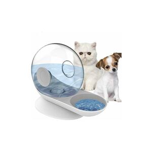 Langray - Small Pets Water Dispenser Dogs Cats Gravity Waterer Feeder Bowl Automatic Water Drinking Fountain for Small or Medium Size Dogs Cats (Grey
