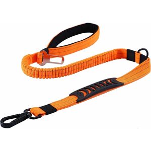 LangRay Strong Dog Leash with Padded Handle Anti-Pull Rope Elastic Training Leash for Medium and Large Dogs Strong Pull (110CM-150CM, Orange)