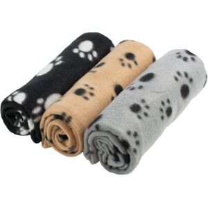 Rhafayre - Large Soft Plush Blankets for Dogs, Cats, Rabbits and Other Pets - a Good Addition to Your Pet's Bed, Multi-Colour, 3 Units, 70 x 100 cm