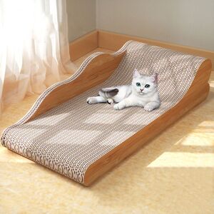 LIVINGANDHOME Cat Scratching Board Lounger Portable Cat Scratching,Natural Wood