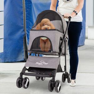 Bingo Paw - Large Pet Stroller Foldable Dog Cat Travel Carriage with Detachable Carrier Cart