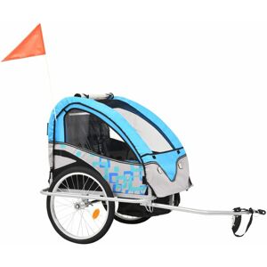 Berkfield Home - Mayfair 2-in-1 Kids' Bicycle Trailer & Stroller Light Blue and Grey