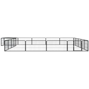 BERKFIELD HOME Mayfair 20-Panel Dog Playpen Black 100x50 cm Powder-coated Steel